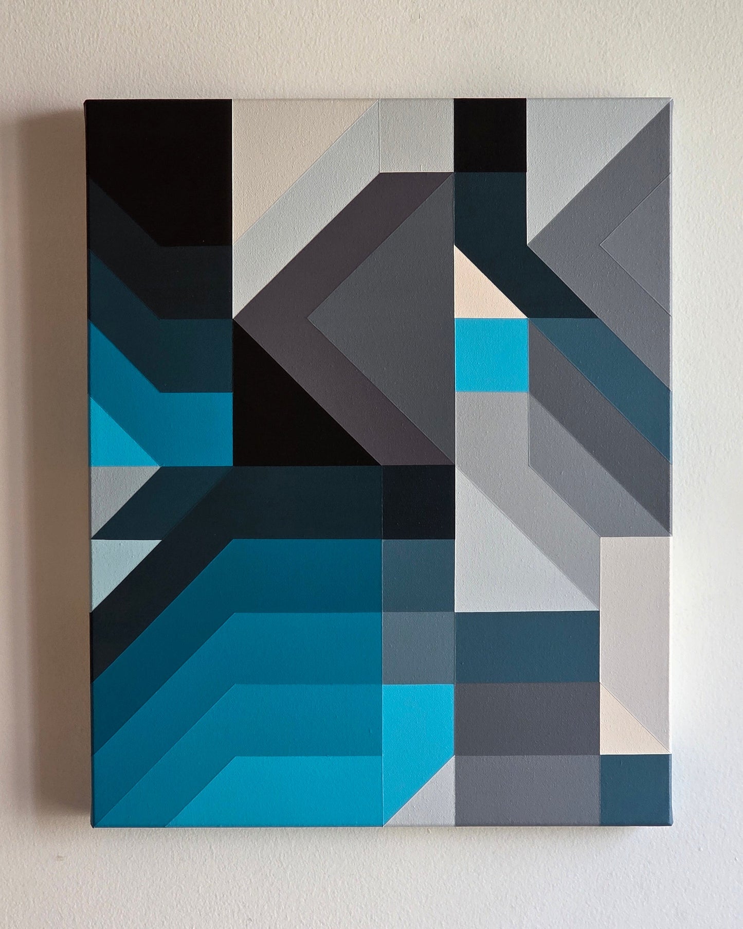 Cerulean Blueprint 16"x 20" - Original Painting