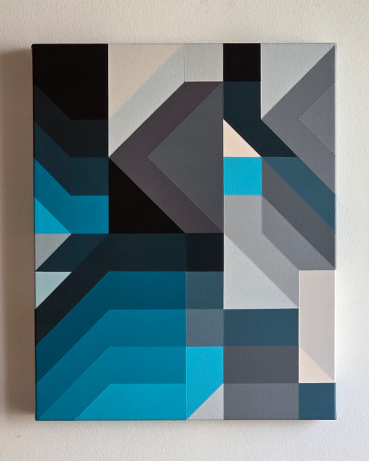 Cerulean Blueprint 16"x 20" - Original Painting